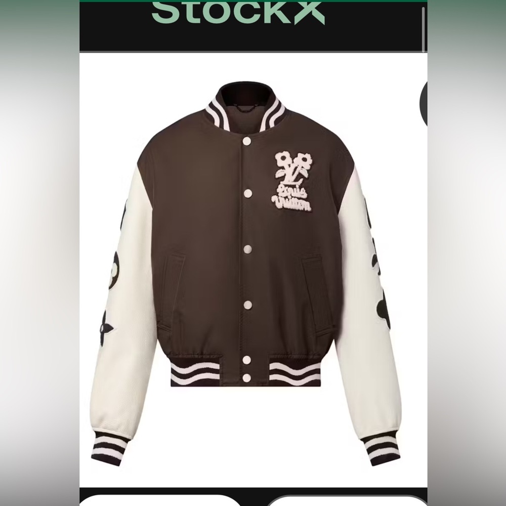 Louis Vuitton Brown and White Varsity Jacket